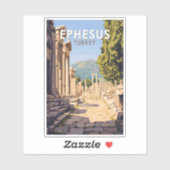 Sticker Ephesus Turquie Voyage Art Vintage (Feuille)