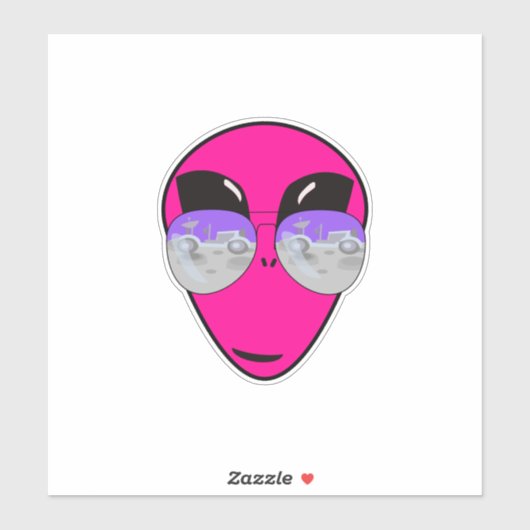 Sticker Epic Shades Alien Head Moon Tourist UFO (Feuille)