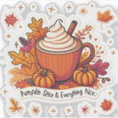 Sticker Épice citrouille & Tout Nice Cosy Fall Vinyl (Devant)