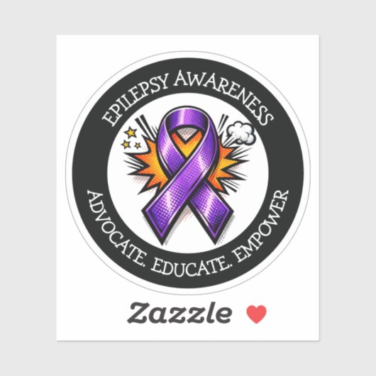Sticker Epilepsy Awareness | Purple Awareness Ribbon (Feuille)
