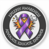 Sticker Epilepsy Awareness | Purple Awareness Ribbon (Devant)