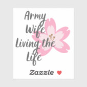 Sticker Épouse de l'armée, vivant la vie (Feuille)