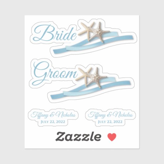 Sticker Épouse de poisson et de ruban (Feuille)