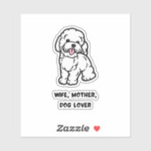 Sticker Épouse, mère, amoureuse des chiens (Feuille)