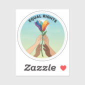 Sticker Equal Rights Rainbow Flower – Diversity and Unity (Feuille)