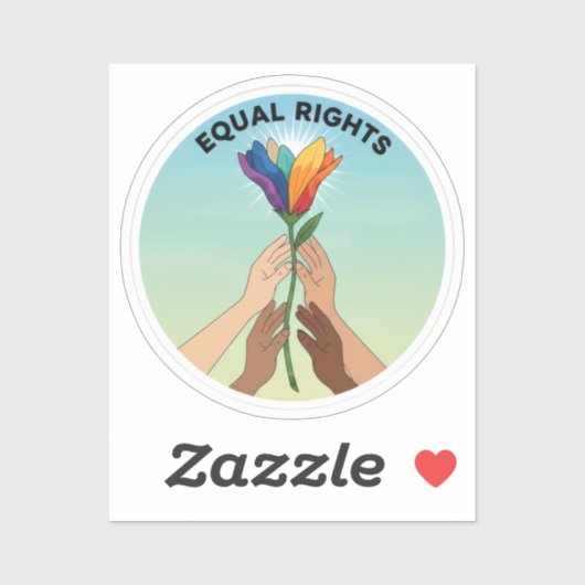Sticker Equal Rights Rainbow Flower – Diversity and Unity (Feuille)