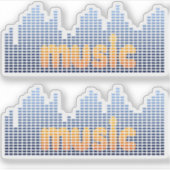 Sticker Equalizer numérique Musique Wave Wall (Devant)