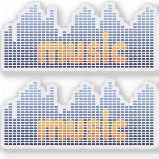 Sticker Equalizer numérique Musique Wave Wall (Devant)