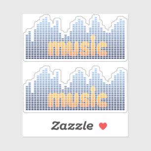 Sticker Equalizer numérique Musique Wave Wall