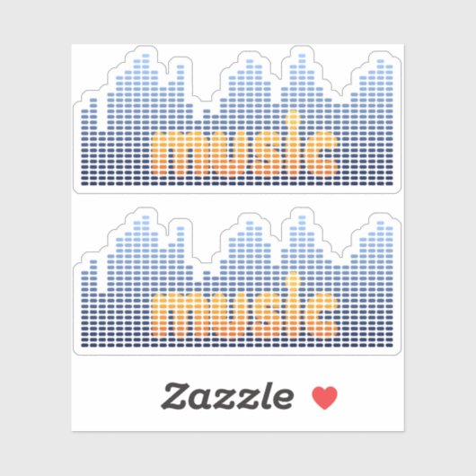 Sticker Equalizer numérique Musique Wave Wall (Feuille)