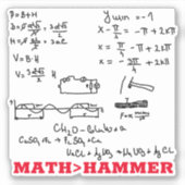 Sticker Équation mathématique maladroite maths nerdy plus  (Devant)
