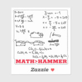 Sticker Équation mathématique maladroite maths nerdy plus  (Feuille)
