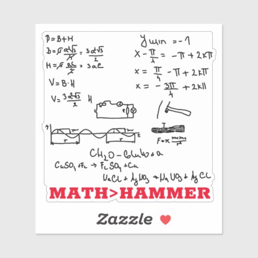 Sticker Équation mathématique maladroite maths nerdy plus (Feuille)