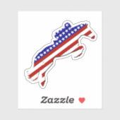Sticker Équestre patriotique des États-Unis (Feuille)