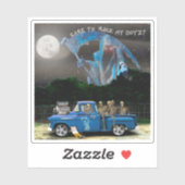 Sticker Équipage de camionnette bleu (Feuille)