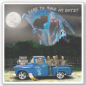 Sticker Équipage de camionnette bleu (Devant)