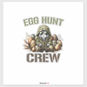 Sticker Équipage de chasseur d'oeufs de Pâques Camo Chasse