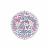 Sticker Équipage de licorne impression ludique à la demand (Devant)