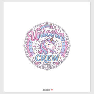 Sticker Équipage de licorne impression ludique à la demand