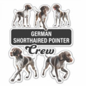Sticker Équipage de pointeur germanique à pois courts (Devant)