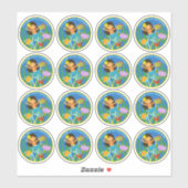 Sticker Équipe 4e année ! Sirène et tortue de mer (Feuille)