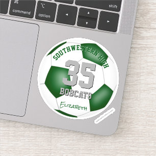 Sticker équipe blanche verte couleurs garçons filles socce