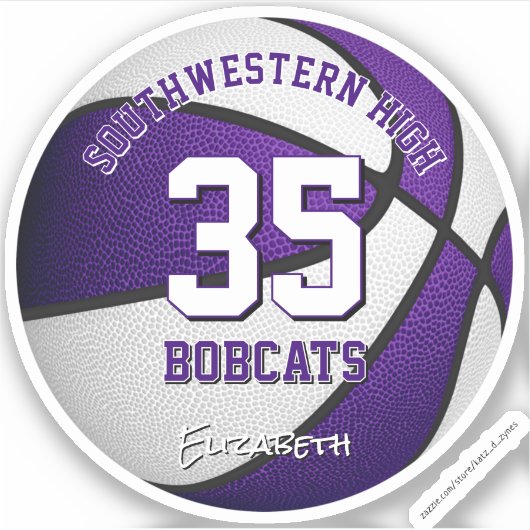 Sticker équipe blanche violette couleurs garçons filles ba (Devant)