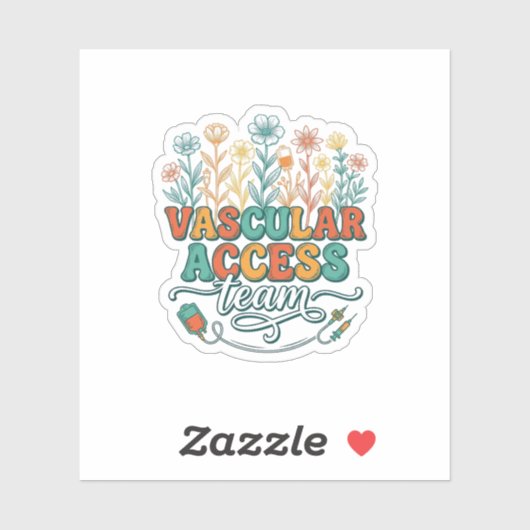 Sticker Équipe d'accès vasculaire Floral Conception de che (Feuille)