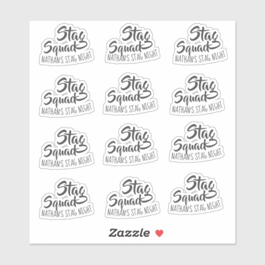 Sticker Équipe de Bachelor Personnalisée Soirée de Bachelo (Feuille)