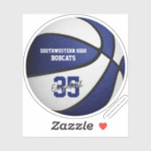 Sticker équipe de basket-ball bleu blanc faveurs (Feuille)