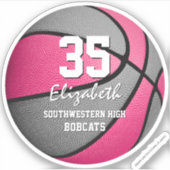 Sticker Équipe de basket-ball rose gris couleurs filles sp (Devant)