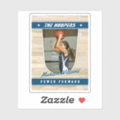 Sticker Équipe de basket-ball souvenir bleu personnalisabl (Feuille)