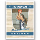 Sticker Équipe de basket-ball souvenir bleu personnalisabl (Devant)