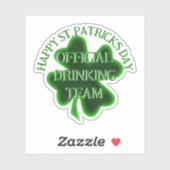 Sticker Équipe de boisson St. Patrick's Day (Feuille)