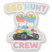 Sticker Équipe de chasse aux œufs, plaisir de Pâques en fa (Devant)