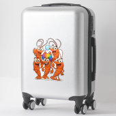Sticker Équipe de crevettes ambiance plage (Sur valise)