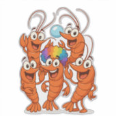 Sticker Équipe de crevettes ambiance plage (Devant)