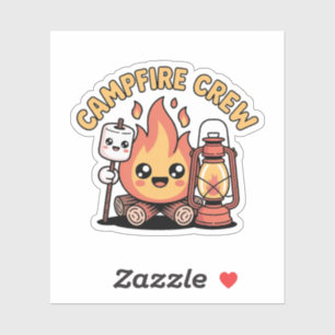 Sticker Équipe de feu de camp - Amis de camping mignons