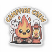 Sticker Équipe de feu de camp - Amis de camping mignons (Devant)