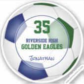 Sticker équipe de football bleu vert couleurs garçons fill (Devant)