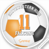 Sticker équipe de football esprit enfants orange équipe co (Devant)