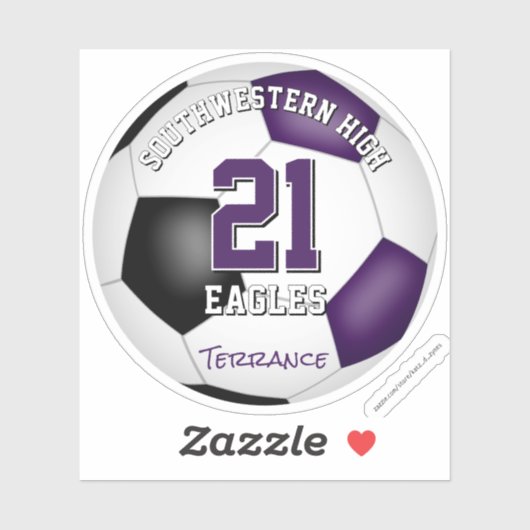 Sticker équipe de football esprit enfants violet couleurs (Feuille)