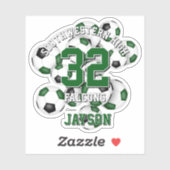 Sticker équipe de football noir vert couleurs garçons fill (Feuille)