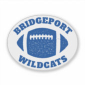 Sticker Équipe de football nom personnalisé bleu autocolla (Devant)