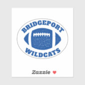 Sticker Équipe de football nom personnalisé bleu autocolla (Feuille)