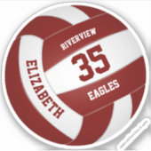 Sticker équipe de maroon blanc couleurs filles garçons vol (Devant)