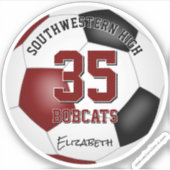 Sticker équipe de maroon noir couleurs garçons filles socc (Devant)