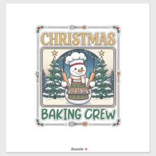Sticker Équipe de pâtisserie de Noël Bonhomme de neige Che
