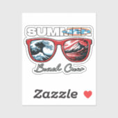 Sticker Équipe de plage d'été - Vibes d'été (Feuille)