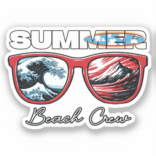 Sticker Équipe de plage d'été - Vibes d'été (Recto)